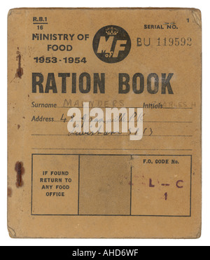 Livre 1953 1954 ration Banque D'Images