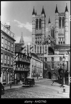 La Cathédrale de Lincoln 1940 Banque D'Images