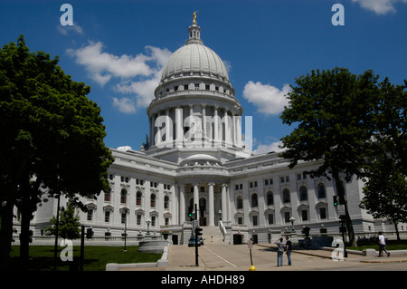 Wisconsin State Capitol en extérieur, avant Madison USA Banque D'Images