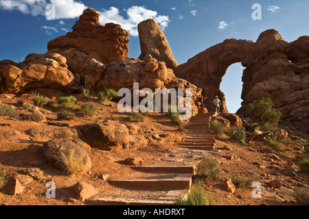 La Tourelle Arch Arches National Park Utah Windows Banque D'Images