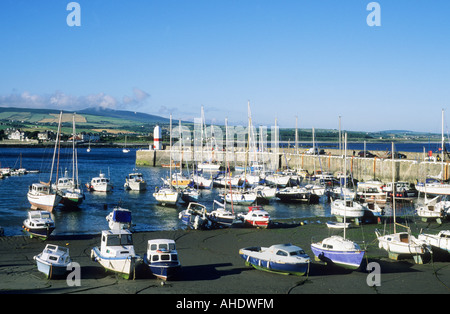 Port Sainte Marie, Île de Man, le Manx UK port côte paysage paysage côtier tourisme voyage voyage mer mâts des bateaux de plaisance Banque D'Images