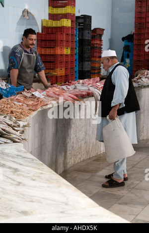 Tripoli (Libye). Marché aux poissons, Rashid Street Banque D'Images