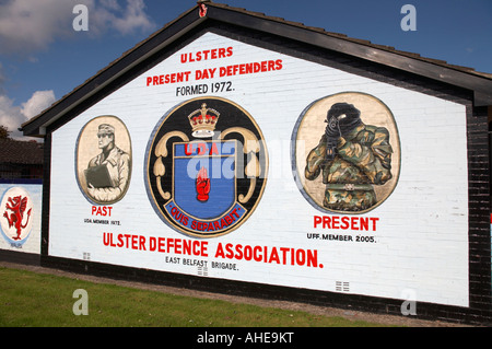 Murales loyalistes dans la région de Dalby inférieur est protestant Belfast Irlande du Nord . UDA Ulster Defence Association a été Banque D'Images