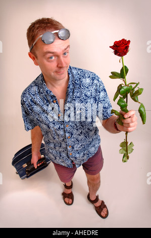 STUDIO PORTRAIT ILLUSTRANT LES HOMMES VA EN VACANCES À TROUVER L'AMOUR Banque D'Images