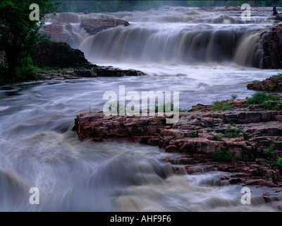 Sioux Falls sur la rivière Big Sioux à Sioux Falls dans le Dakota du Sud Banque D'Images