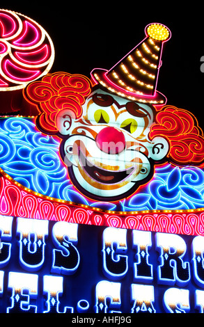 Circus Circus Las Vegas sign clown néon Banque D'Images