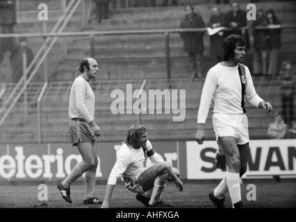 Football, Bundesliga, 1972/1973, Boekelberg Borussia Moenchengladbach, du stade et de l'Eintracht Brunswick 4:0, scène du match, f.l.t.r. Joachim Baese (BS), Günter Netzer (MG), Jupp Heynckes (MG) Banque D'Images