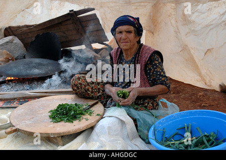 Nomades kurdes dans les collines du sud de la Turquie près de Kas. Banque D'Images