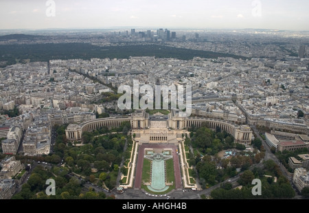 Jardin du Trocadéro, de la Tour Eiffel, Paris, France Banque D'Images