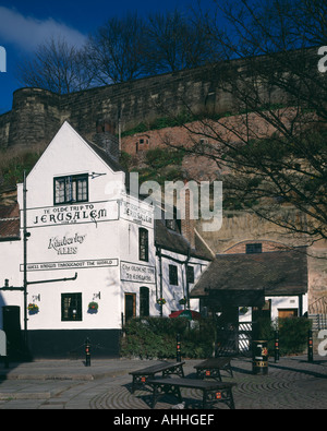 Ye Olde Trip to Jerusalem, Nottingham, 1189. Plus vieille auberge en Angleterre. De l'extérieur. Banque D'Images