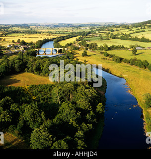Tyne en vue aérienne britannique Northumberland rural Banque D'Images
