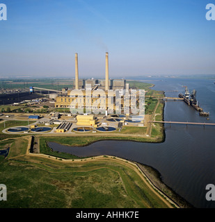 Tilbury Power Station Tamise Essex UK Vue aérienne Banque D'Images