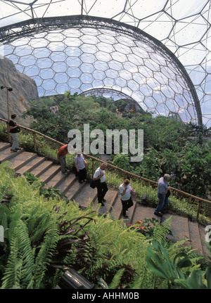 Le projet de St Austell Eden partie de l'intérieur de la biome des zones tropicales humides Banque D'Images