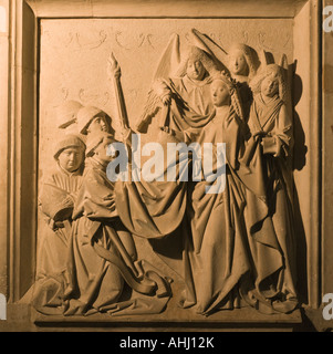 Bas-relief de Saint Idelfonso dans la Mezquita La Grande Mosquée Cordoba Espagne Banque D'Images