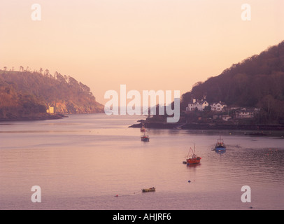 Gauche et Kingswear châteaux de Dartmouth à l'entrée de la rivière Dart Devon England UK Banque D'Images