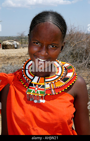 Femme Afrique Masai tribu africaine Kenya Tanzania Banque D'Images