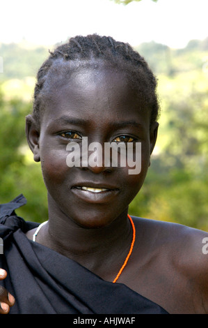 Le sourire de l'Afrique de l'Afrique masaï Kenya Tanzanie tribu Banque D'Images