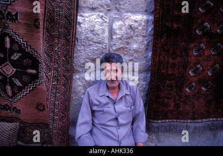 Vendeur de tapis syrien Syrie Damas Banque D'Images