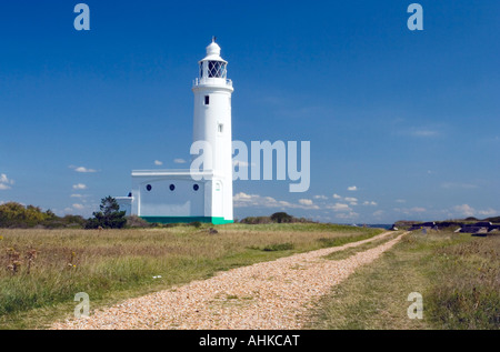 Hurst Point Lighthouse sur Hurst Spit, Keyhaven, Hampshire, Royaume-Uni Banque D'Images