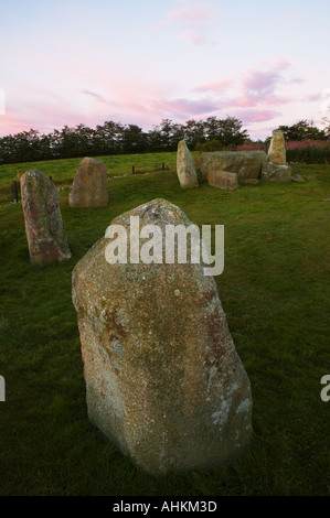 À l'Est Aquhorthies Recumbant Stone Circle, près de Inverurie, Aberdeenshire, Scotland Banque D'Images