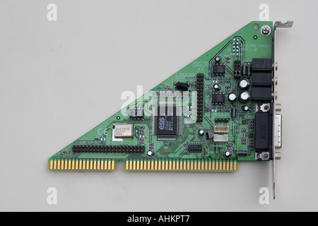 Connecteur de type Soundblaster ISA carte son ordinateur. Banque D'Images