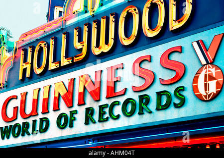 Au chapiteau record Guiness des Records museum sur Hollywood Boulevard Hollywod California USA Banque D'Images