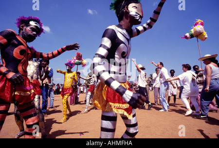 PULIKALI AU COURS DE CÉLÉBRATIONS ONAM KERALA THRISSUR Banque D'Images