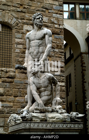 Michelangelo Buonarroti le palais Palazzo Vecchio est l'hôtel de ville de Florence Italie de Medici Banque D'Images