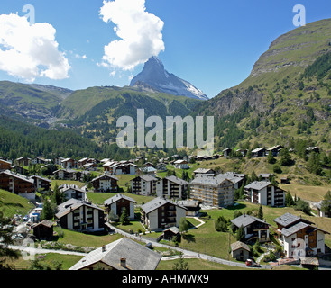 Le sud de Zermatt Matterhorn avec en arrière-plan en vu de la gare Gornergrat Bahn Banque D'Images