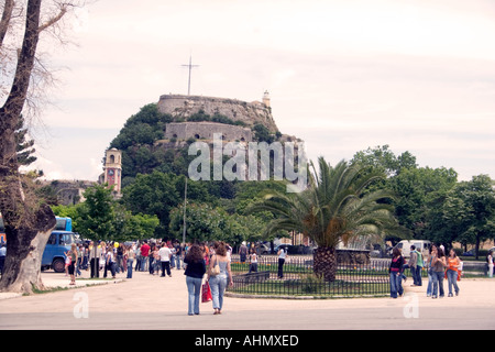 La Spianada et ancienne forteresse, Kerkyra, Corfou, Grèce, Europe, Banque D'Images