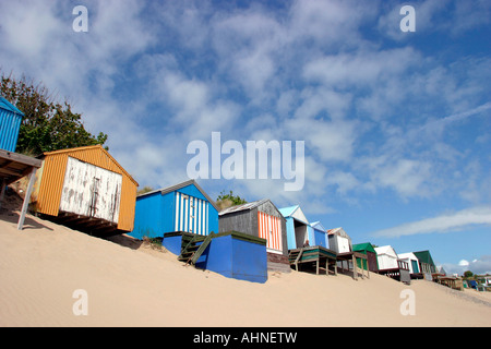 Abersoch Gwynedd au Pays de Galles Borth Fawr cabanes de plage Banque D'Images