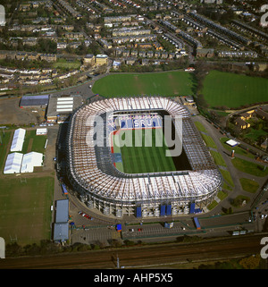 Le stade de rugby de Murrayfield Edimbourg Ecosse vue aérienne Banque D'Images