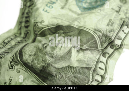 Billet d'avion de l'argent US dollar bill eye close up concept Banque D'Images