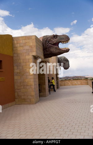 Le Parque Cretacico, le nouveau parc de dinosaures mis en place à négliger les empreintes de dinosaures à la Cal Orko Mountain Sucre, Bolivie Banque D'Images