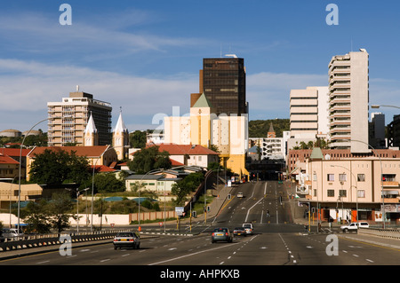 Les tours d'habitation dans le centre-ville, Windhoek, Namibie Banque D'Images