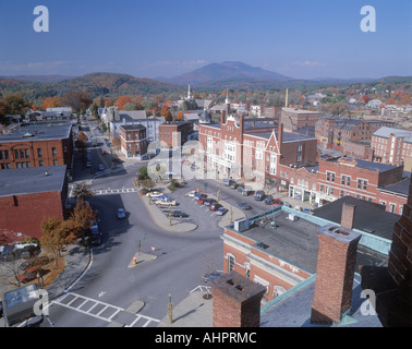 Le centre-ville de Claremont New Hampshire en automne Banque D'Images