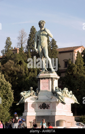 La copie en bronze de la statue de à Florence, Italie. Banque D'Images