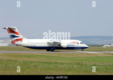 BEA 146-300 British Airways passagers Avion de ligne se connecter. 1282-303 XAV Banque D'Images