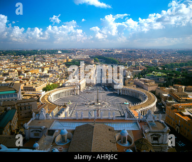 Vatican Rome Italie Vue aérienne de la Place San Pedro Banque D'Images