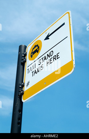 Chicago Street sign montrant l'emplacement des taxis Banque D'Images