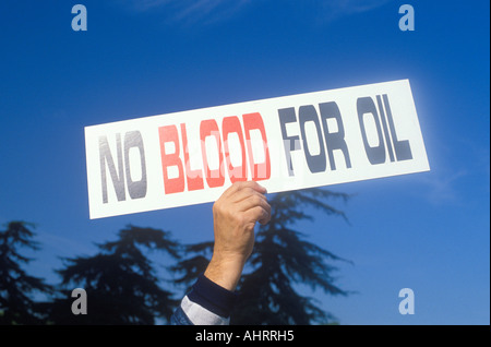Inscrivez-vous pas de sang pour du pétrole à rallye de la paix Los Angeles California Banque D'Images