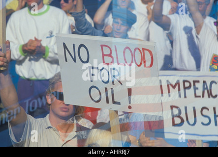 Inscrivez-vous pas de sang pour du pétrole à rallye de la paix Los Angeles California Banque D'Images