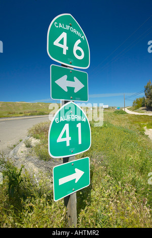 L'intersection des routes de l'État de Californie 46 et 41 l'intersection où l'acteur James Dean est mort dans un accident de voiture dans le Banque D'Images