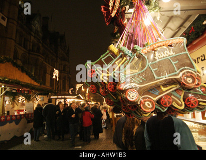 Marchés de Noël à Alberts Square Manchester Uk Banque D'Images