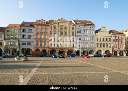 Premysl Otakar II square à Ceske Budejovice, République Tchèque Banque D'Images