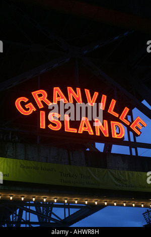 Panneau d'entrée à Granville Island Banque D'Images