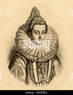 Louise de Lorraine Vaudemont, 1553 -1601. Reine consort de la France, en tant qu'épouse d'Henri III. Banque D'Images