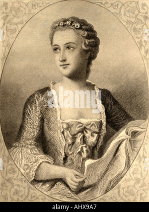 Jeanne Antoinette Poisson, Marquise de Pompadour, alias Madame de Pompadour, 1721 - 1764. Maîtresse française à Louis XV. Banque D'Images