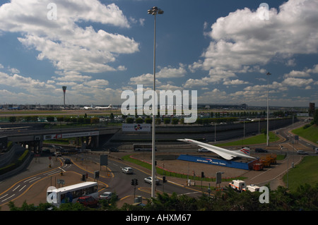 Rond-point de Concorde à l'aéroport d'Heathrow Banque D'Images