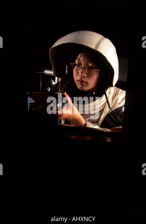 Huntsville AL. Space Camp 13 ans Hubbell réparation spatial Hubble dans l'espace simulé mission à pied Banque D'Images